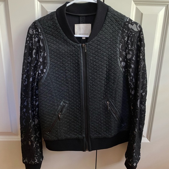 Rebecca Taylor Black Bomber Jacket - Picture 4 of 5